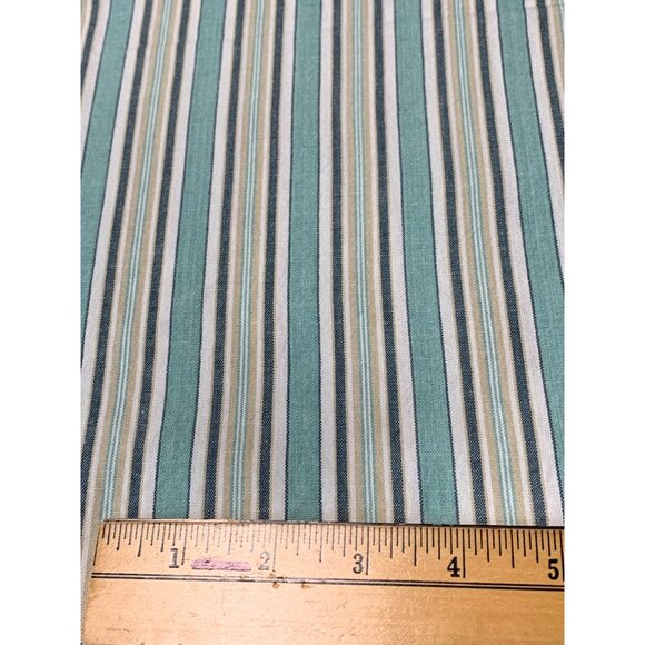 Striped Cotton Fabric Piece 23"x26" Sewing Crafts Turquoise Beige White - Picture 1 of 4